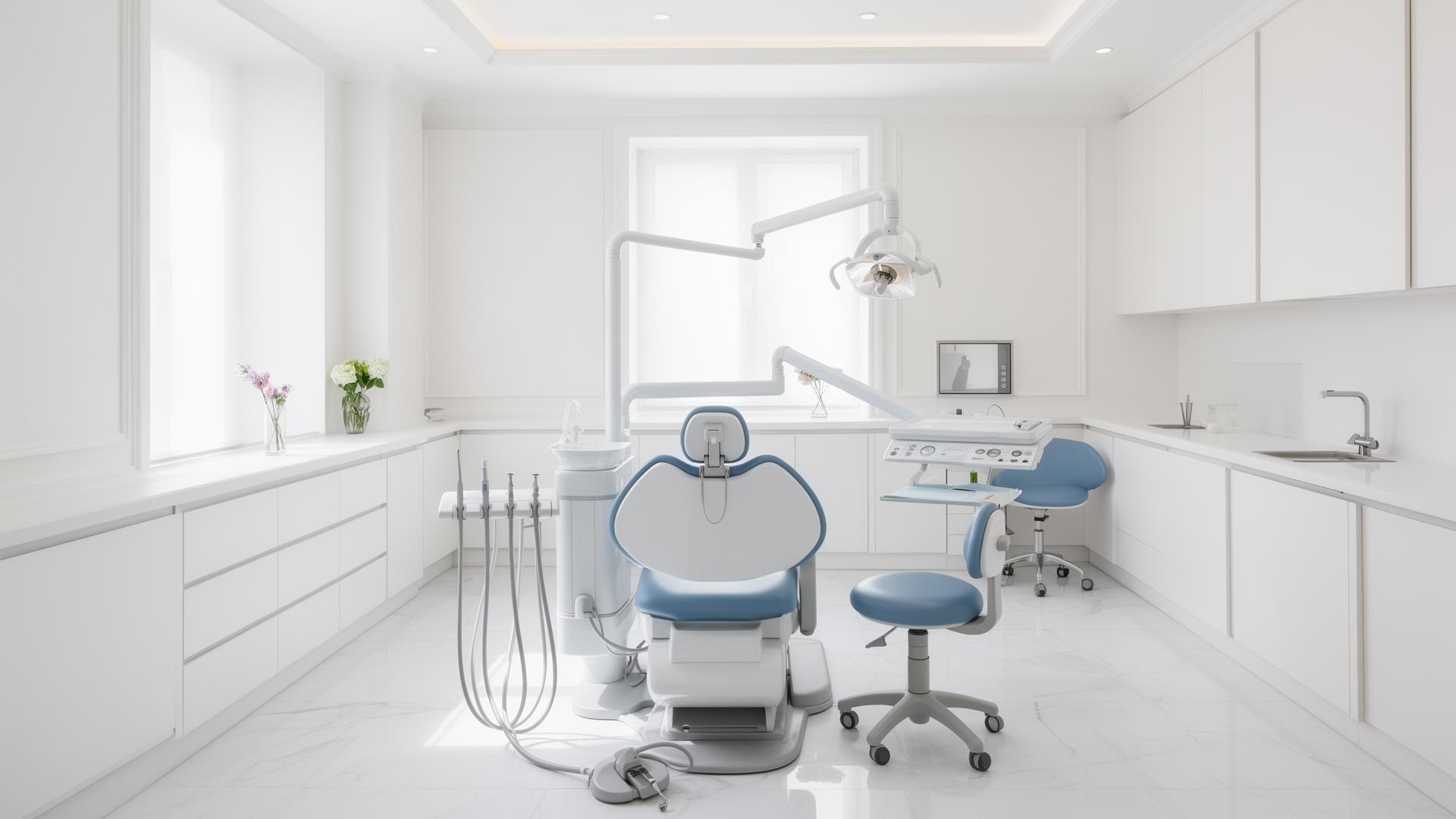 Vista de un consultorio dental premium con diseño moderno